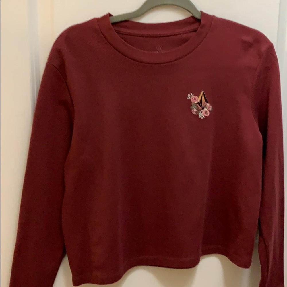 Maroon Volcom long sleeve shirt